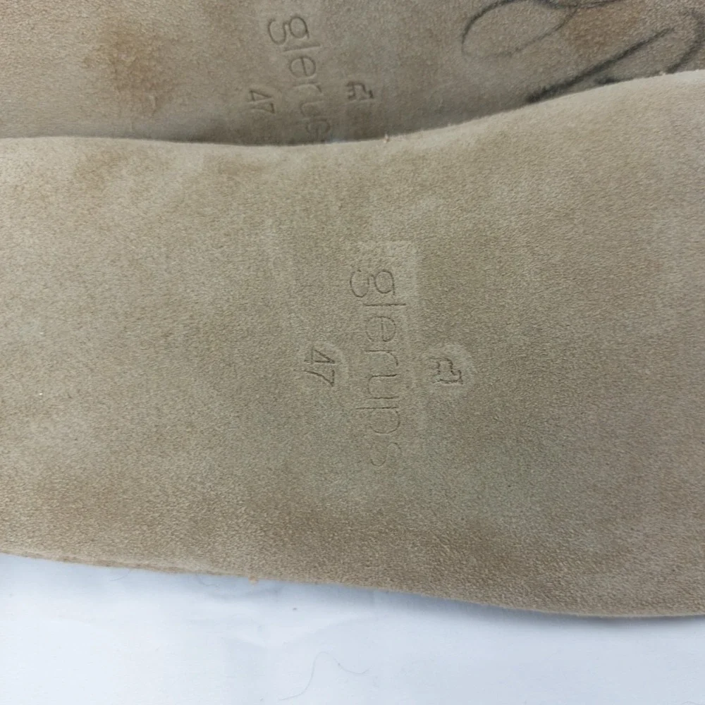 Glerups Natural Wool Slipper Mens Slip On Gray US 13 EU 47  Leather Bottom New